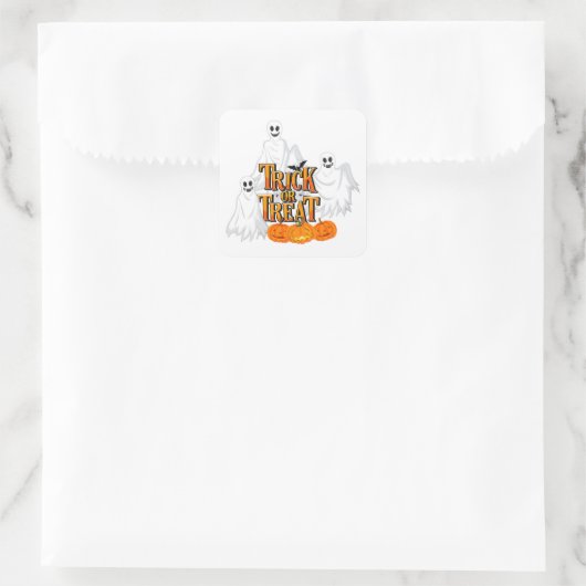 Trick or Treat Geest Vierkante Sticker (Tas)
