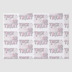 Trick or treat Geesten Schattige Wit Halloween Tissuepapier