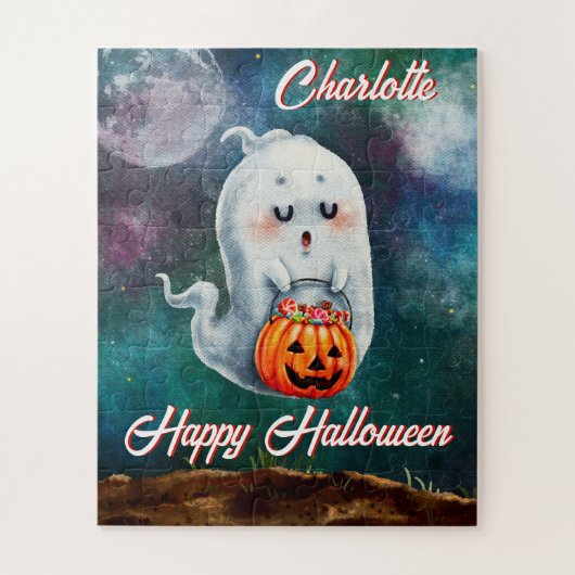 Trick or treat, Geesten zijn lief blij Halloween Legpuzzel (Verticaal)