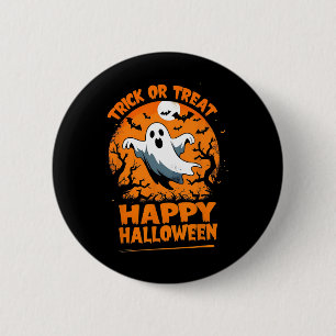 Trick Or Treat Gelukkig Halloween Geest Kostuum Pr Ronde Button 5,7 Cm