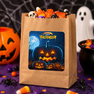 Trick or Treat Gelukkig Halloween Pompoen Kinder F Vierkante Sticker