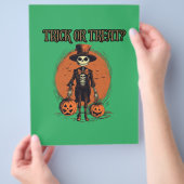Trick or treat? Gelukkige Halloween, pompoen ontwe Flyer (Hand)