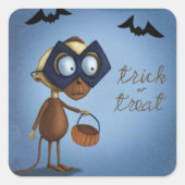 Trick or treat gemaskerde apenvleermuizen vierkante sticker (Voorkant)