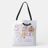 Trick or treat Gepersonaliseerde Halloween Snoep t Tote Bag (Voorkant)