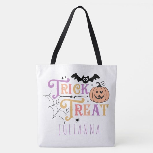 Trick or treat Gepersonaliseerde Halloween Snoep t Tote Bag (Voorkant)