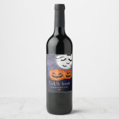 Trick or treat Gepersonaliseerde naam Halloween Pa Wijn Etiket (Voorkant)