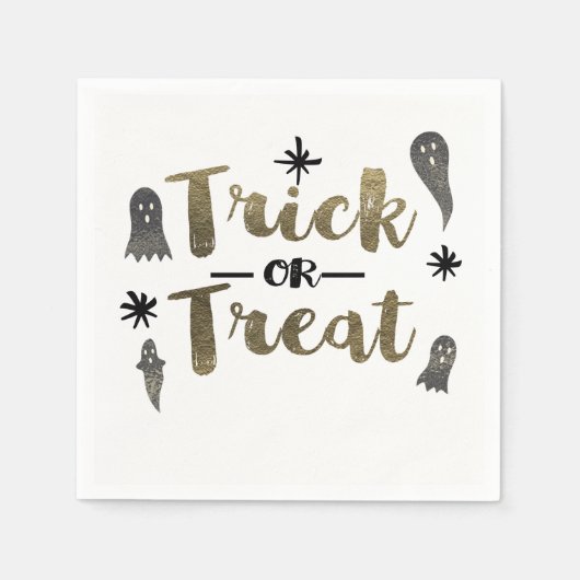 Trick or treat Ghost Chic Modern Halloween Party Servetten (Voorkant)