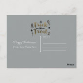 Trick or treat Ghost Chic Modern Halloween Photo Briefkaart (Achterkant)