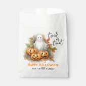 Trick or treat Ghost Custom Name Happy Halloween Bedankzakje (Voorkant)