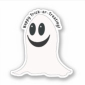 Trick-or-Treat Ghost Halloween Sticker (Voorkant)