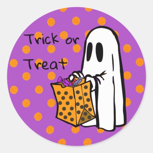 Trick or treat Ghost Halloween Stickers (Voorkant)