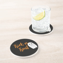 Trick or Treat Ghost Halloween Zandsteen Onderzetter