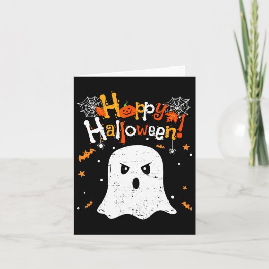Trick or treat Ghost Happy Halloween Voor Mannen V Kaart (Voorkant)