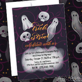 Trick or treat  Ghost Party Uitnodigen Kaart