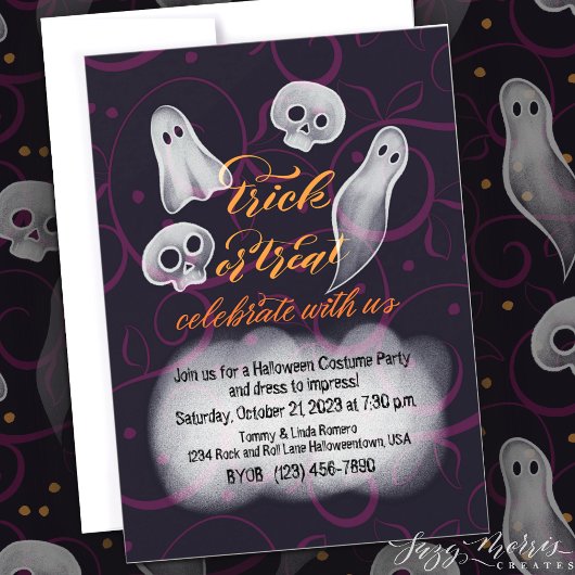 Trick or treat Ghost Party Uitnodigen Kaart