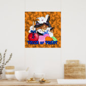 Trick or treat Ghost & Pumpkins Poster (Keuken)
