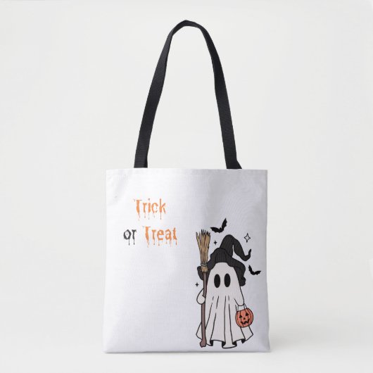 Trick or Treat Ghost Shoulder Bag Tote Bag (Voorkant)
