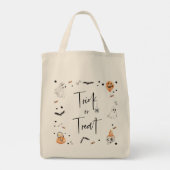 Trick or treat Ghost Spider Bat Halloween Bag Tote Bag (Achterkant)