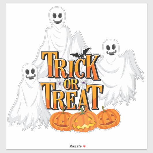 Trick or treat Ghost Sticker (Vel)