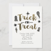 Trick or treat Ghosts Chic Halloween Party Foto Kaart (Achterkant)