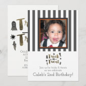 Trick or treat Ghosts Chic Halloween Party Foto Kaart (Voorkant / Achterkant)