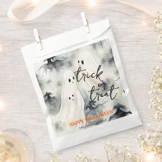 Trick or treat Ghosts gepersonaliseerd Happy Hallo Bedankzakje (Geknipt)