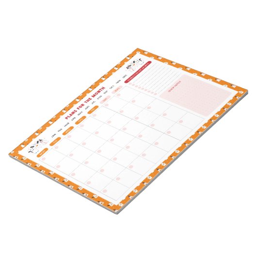 Trick or treat Ghosts Maandelijks te doen Lijst Pl Notitieblok (Schuin)