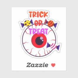 Trick or treat - Giant Eyeball and Halloween Snoep Sticker