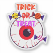 Trick or treat - Giant Eyeball and Halloween Snoep Sticker (Voorkant)