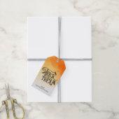 Trick or Treat Glanzende Halloween Cadeaulabel (Met Touw)