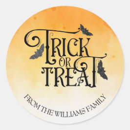 Trick or Treat Glanzende Halloween Ronde Sticker
