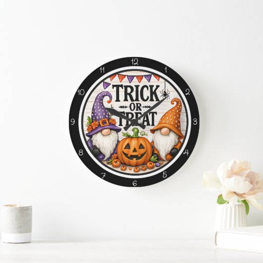 Trick or Treat Gnome Halloween Grote Klok (Huis)