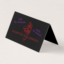 Trick or treat Goodie Bag Topper Scary Skull Card Visitekaartje