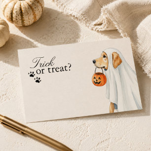 Trick or Treat Gouden Retriever Hond Halloween Notitiekaartje