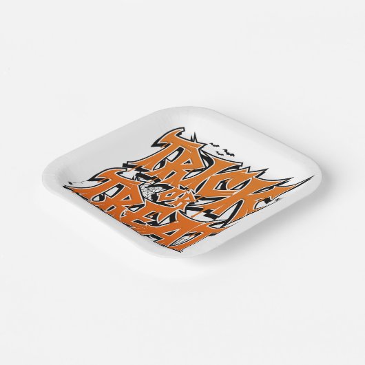 Trick Or Treat Graffiti Papieren Bordje (Gebogen)