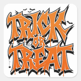 Trick Or Treat Graffiti Vierkante Sticker