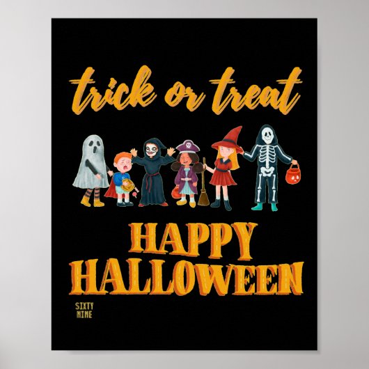 trick or treat grappig poster (Voorkant)