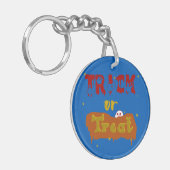 Trick or Treat Grappige Boe Halloween Sleutelhanger (Voorkant Links)