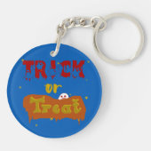 Trick or Treat Grappige Boe Halloween Sleutelhanger (Achterkant)