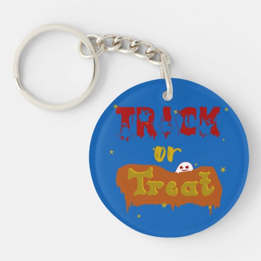 Trick or Treat Grappige Boe Halloween Sleutelhanger (Voorkant)