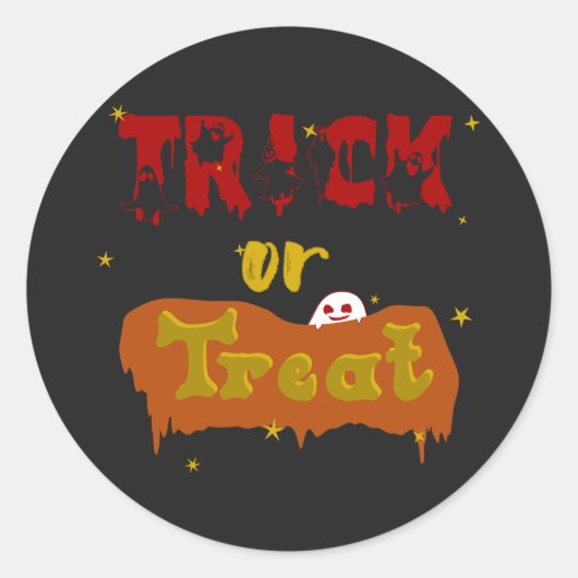 Trick or Treat Grappige Boe Halloween Sticker (Voorkant)