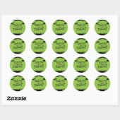 Trick or treat Green Black Halloween Party Sticker (Vel)