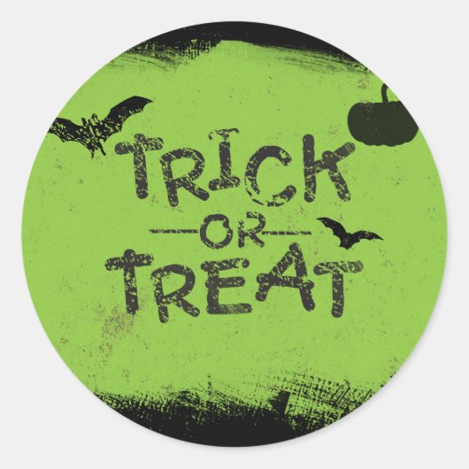 Trick or treat Green Black Halloween Party Sticker (Voorkant)