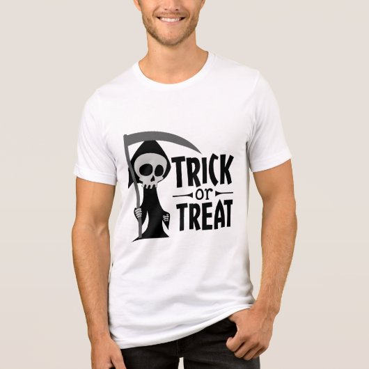 Trick or treat Grim Reaper | Halloween Tri-Blend Shirt (Voorkant)