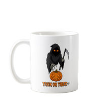 Trick or Treat Grim Reaper Pompoen Halloween Mok -