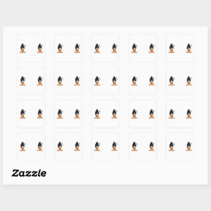 Trick or Treat Grim Reaper Pompoen Halloween Mok - Vierkante Sticker