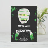 trick or treat Groen monster Halloween Kaart (Staand voorkant)