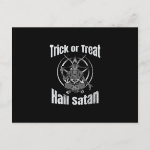 Trick or treat Hail Satan Pentagramgeit Aankondigingskaart