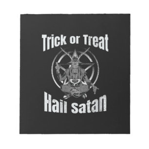 Trick or treat Hail Satan Pentagramgeit Notitieblok