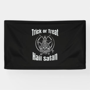 Trick or treat Hail Satan Pentagramgeit Spandoek